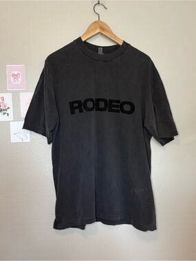 Rodeo washed Black streetwear goth hypebeast rare cyberpunk cotton unisex